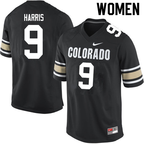 Women #9 Jalen Harris Colorado Buffaloes College Football Jerseys Sale-Home Black